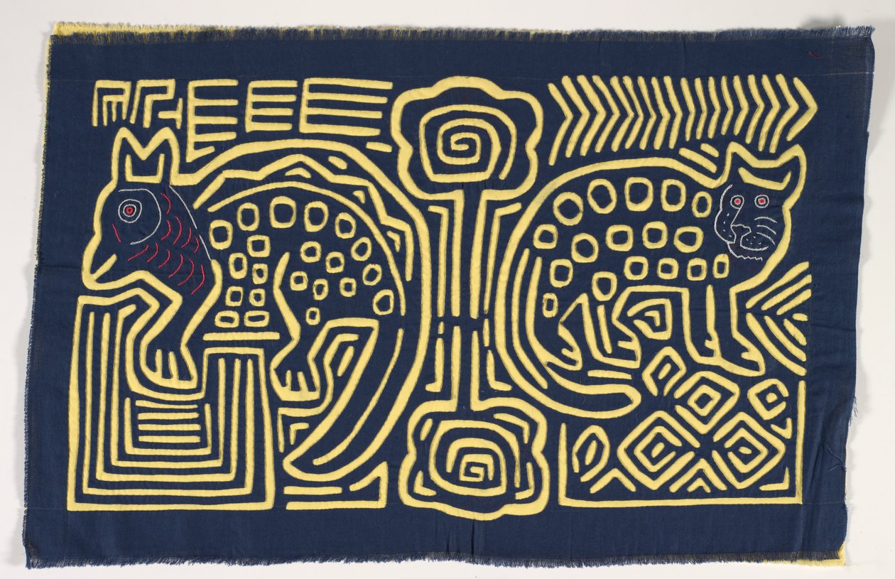 Panel koszuli (mola), ok. 1950 r. (bawełna z aplikacjami) autorstwa Kuna Indian Culture