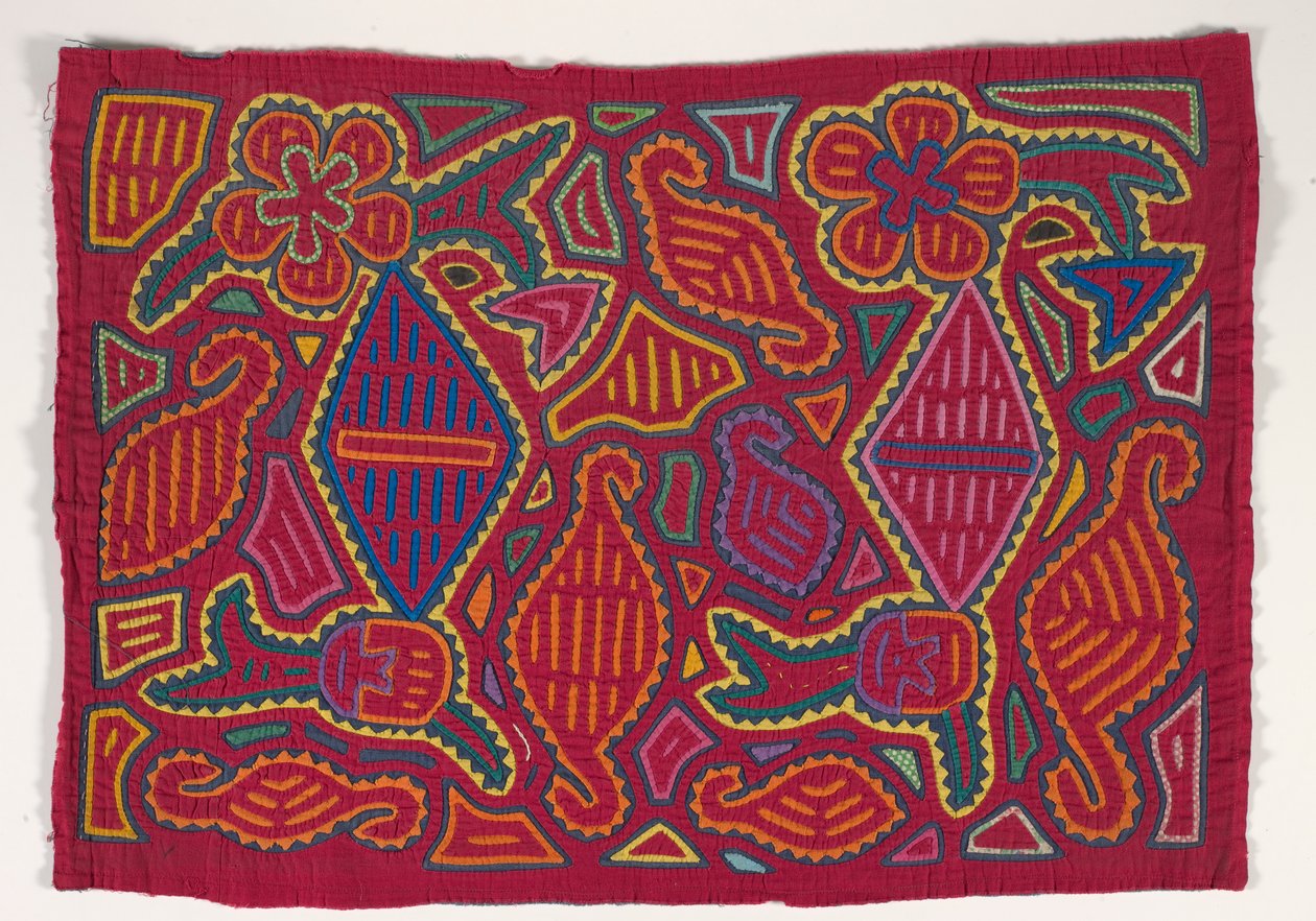 Panel koszuli (mola), ok. 1950 r. (bawełna z aplikacjami) autorstwa Kuna Indian Culture
