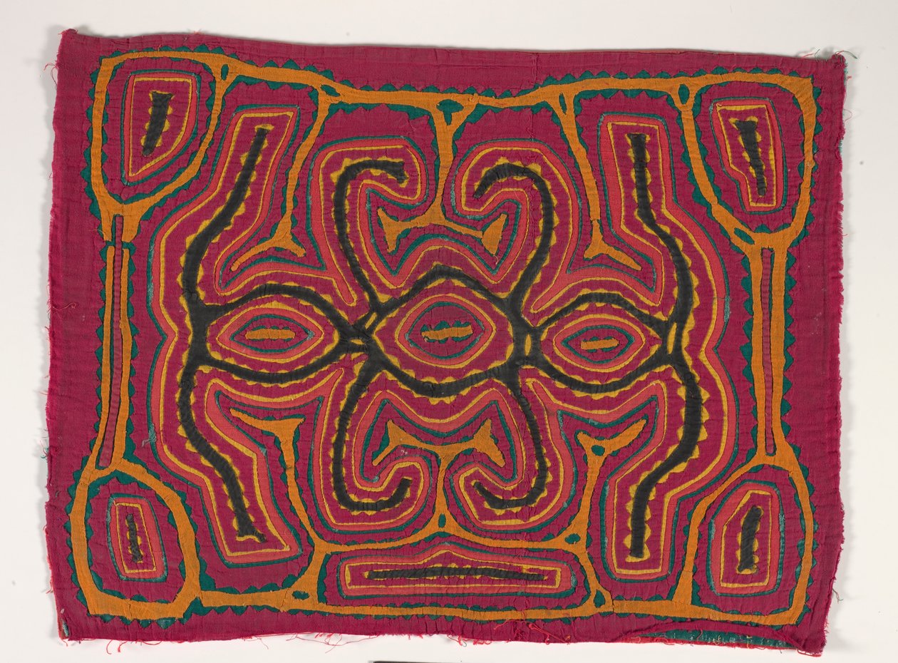 Panel koszuli (mola), ok. 1950 r. (bawełna z aplikacjami) autorstwa Kuna Indian Culture