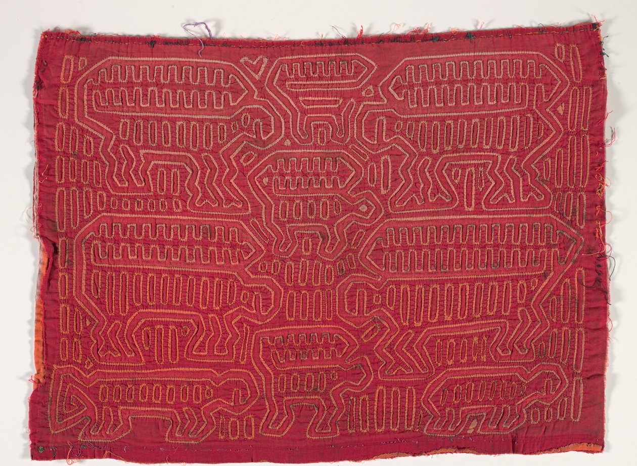 Panel koszuli (mola), ok. 1950 r. (bawełna z aplikacjami) autorstwa Kuna Indian Culture