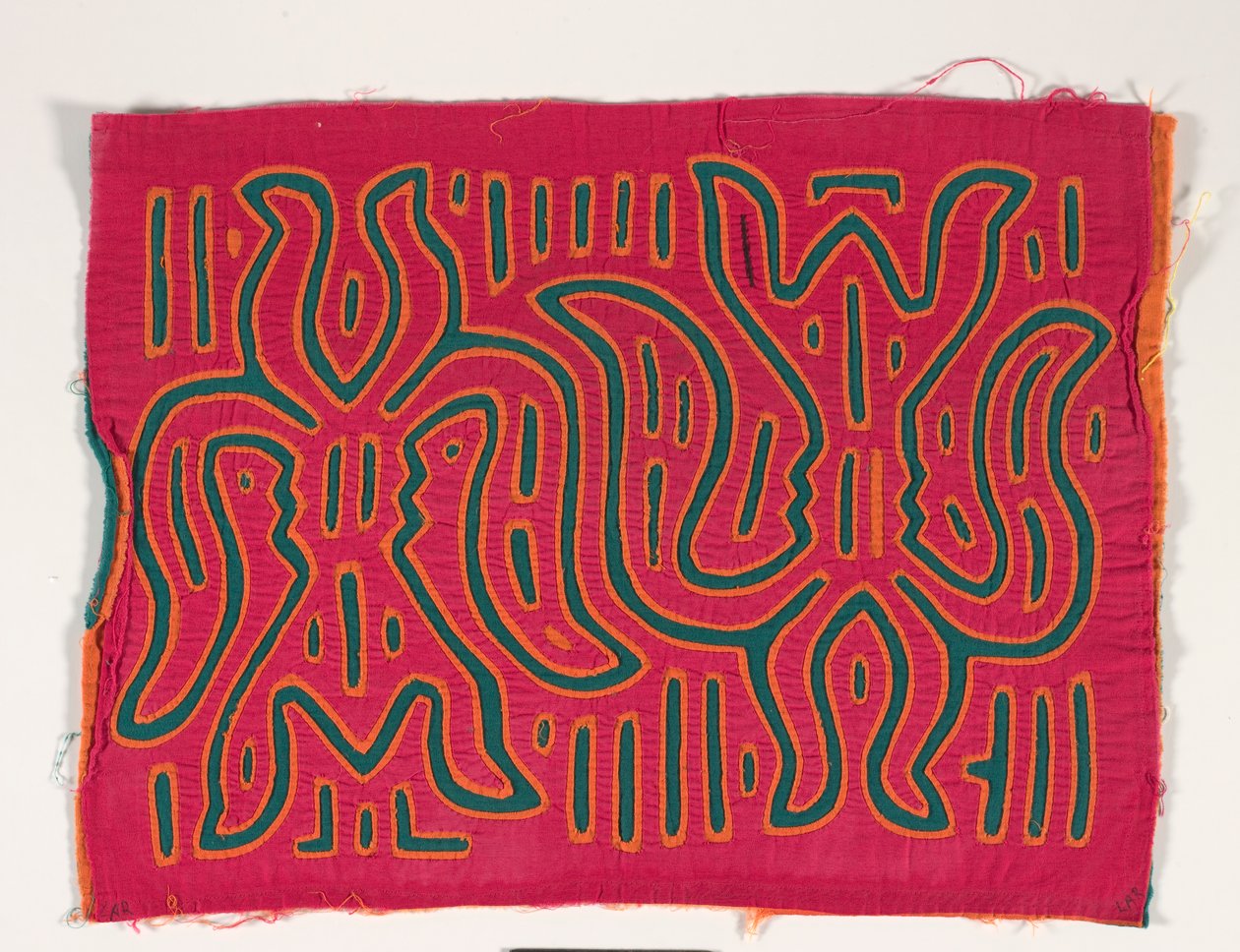Panel koszuli (mola), ok. 1950 r. (bawełna z aplikacjami) autorstwa Kuna Indian Culture