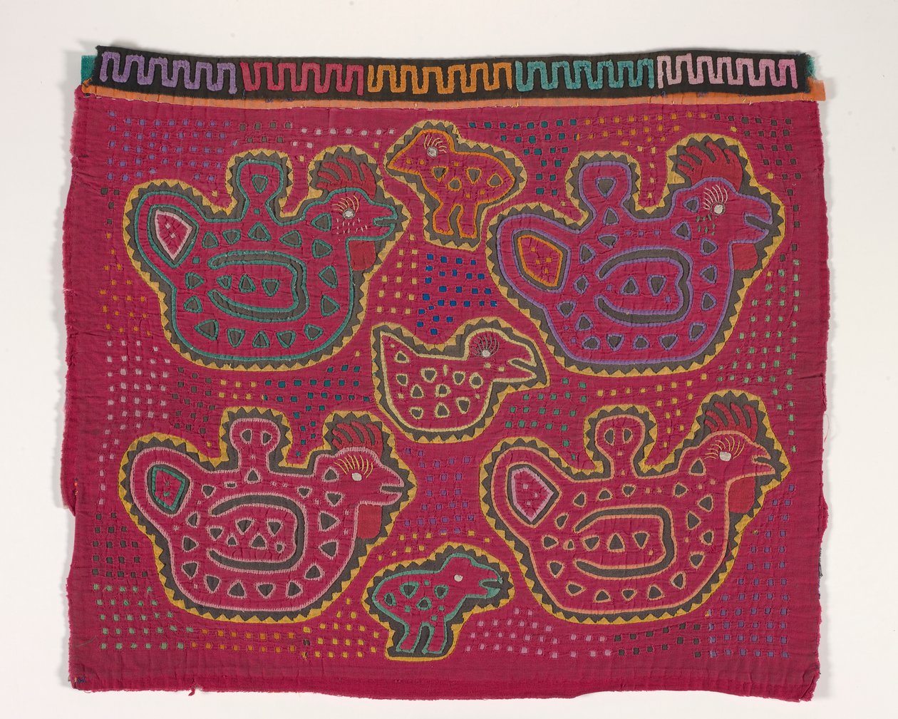Panel koszuli (mola) (bawełna z aplikacjami) autorstwa Kuna Indian Culture