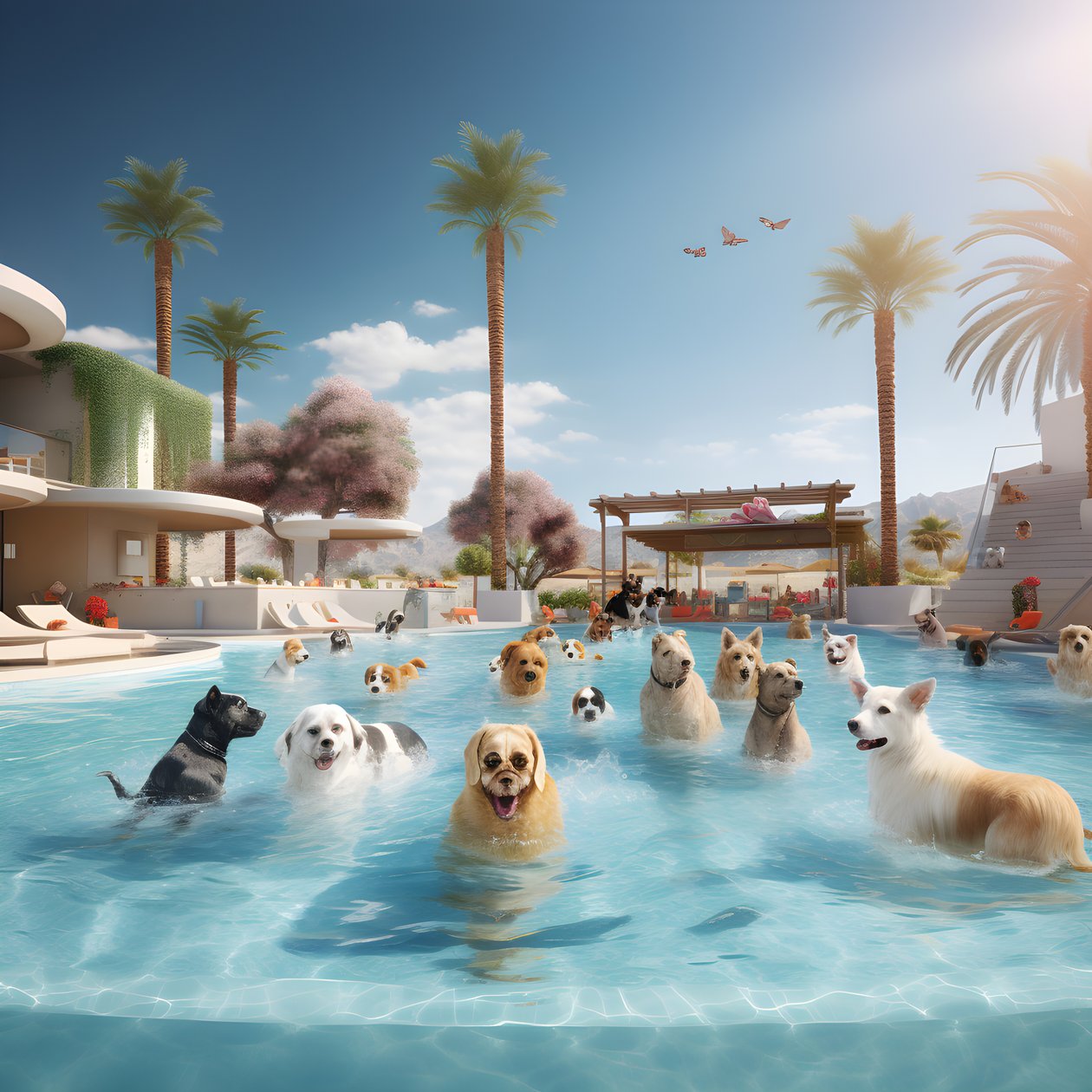 Impreza przy basenie Hunde w Palm Springs 4 autorstwa Kurt Heppke