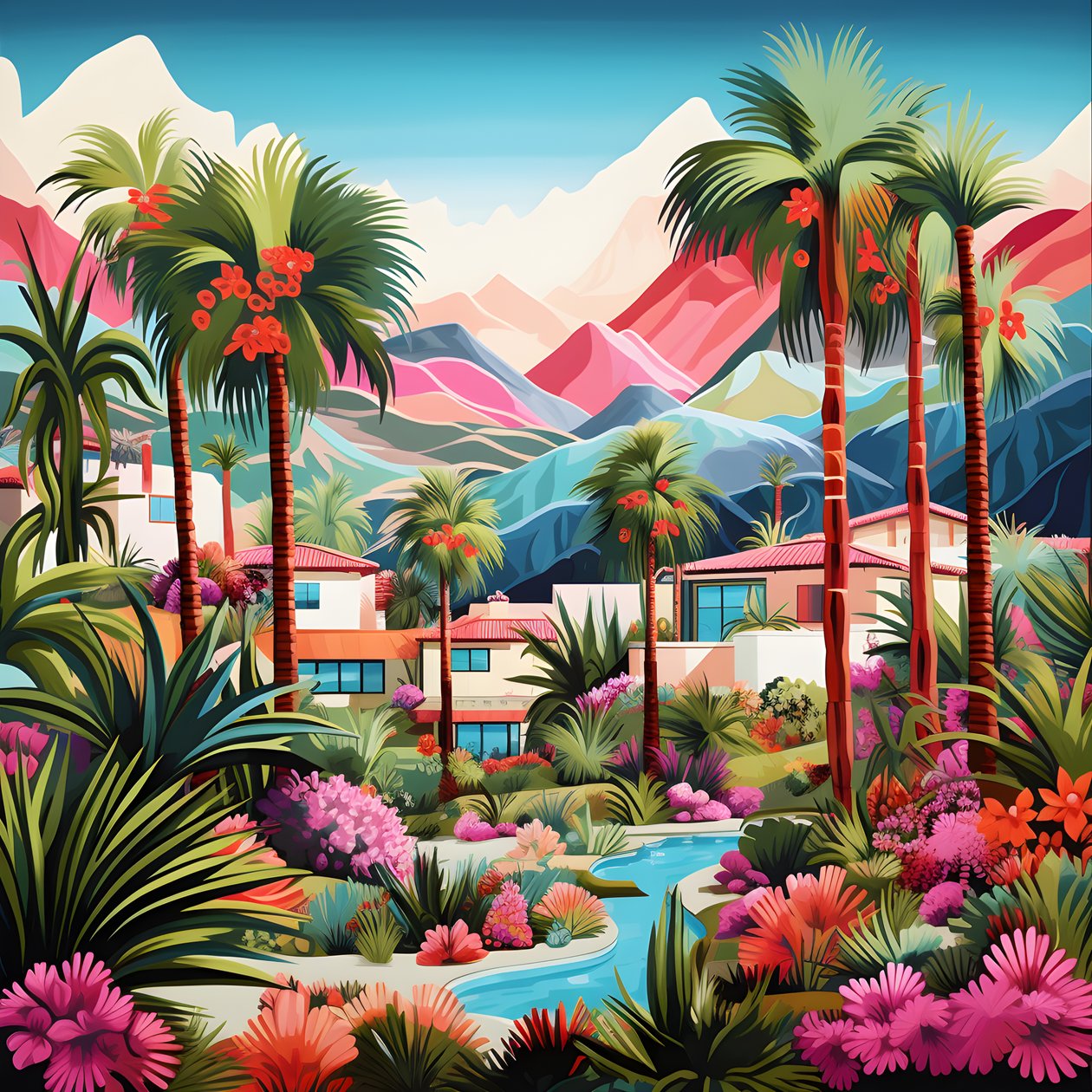 szczegółowa ilustracja Palm Springs 3 autorstwa Kurt Heppke