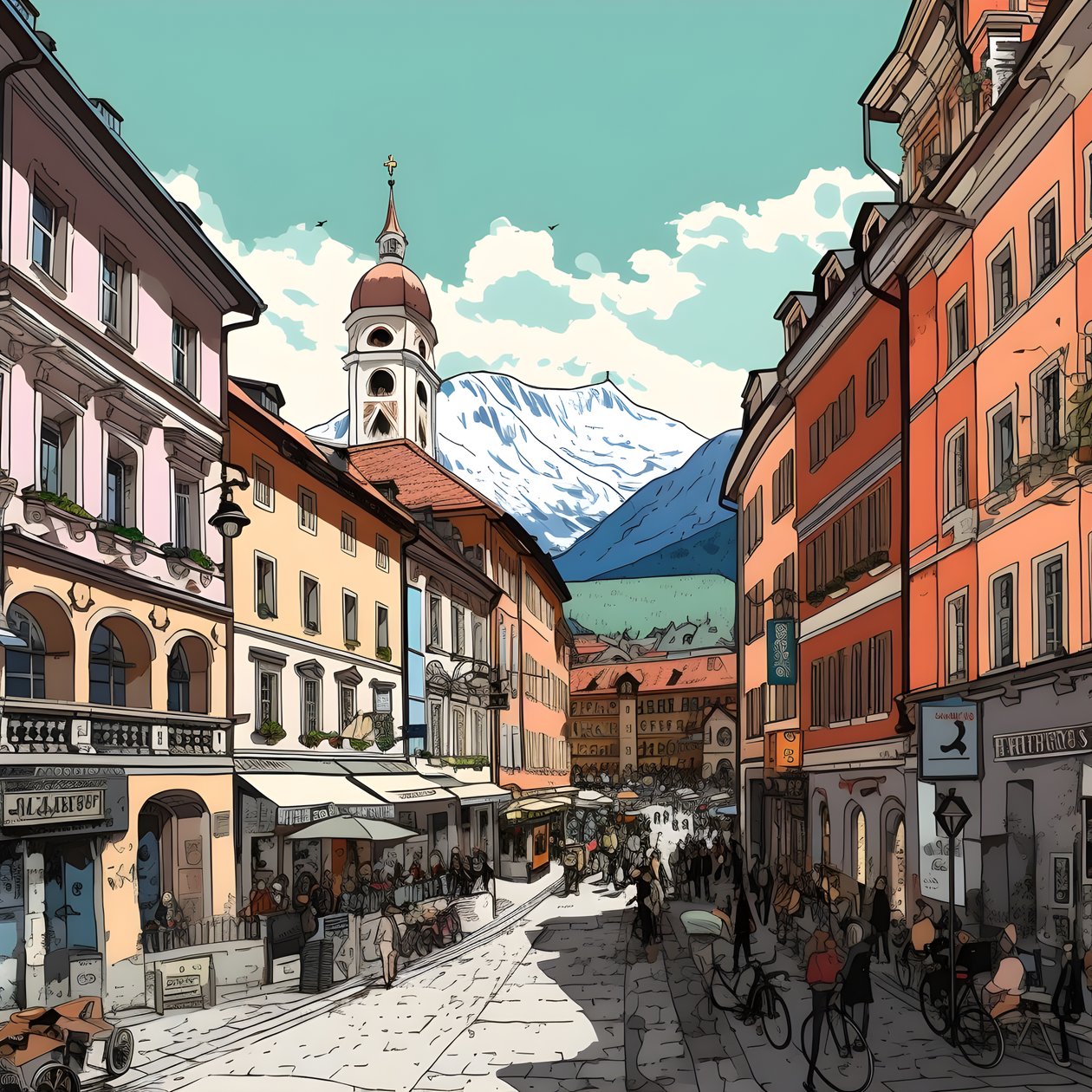 Innsbruck, rysunek 3 autorstwa Kurt Heppke