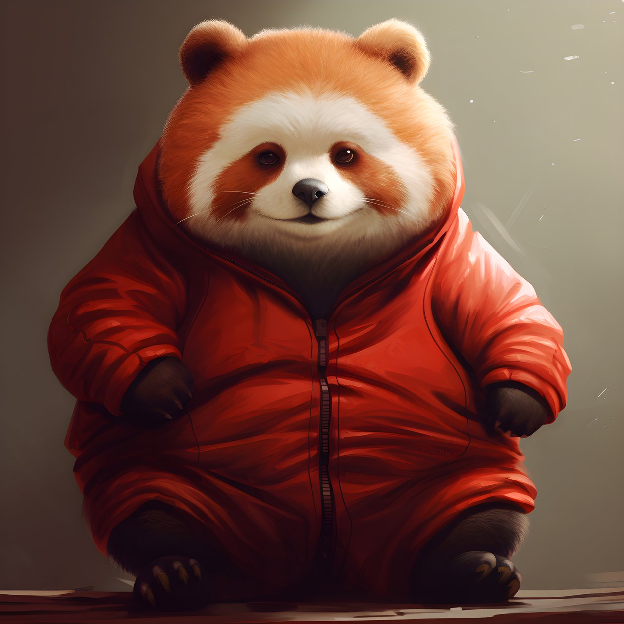 czerwona panda, otyłe ludzkie dziecko 3 autorstwa Kurt Heppke