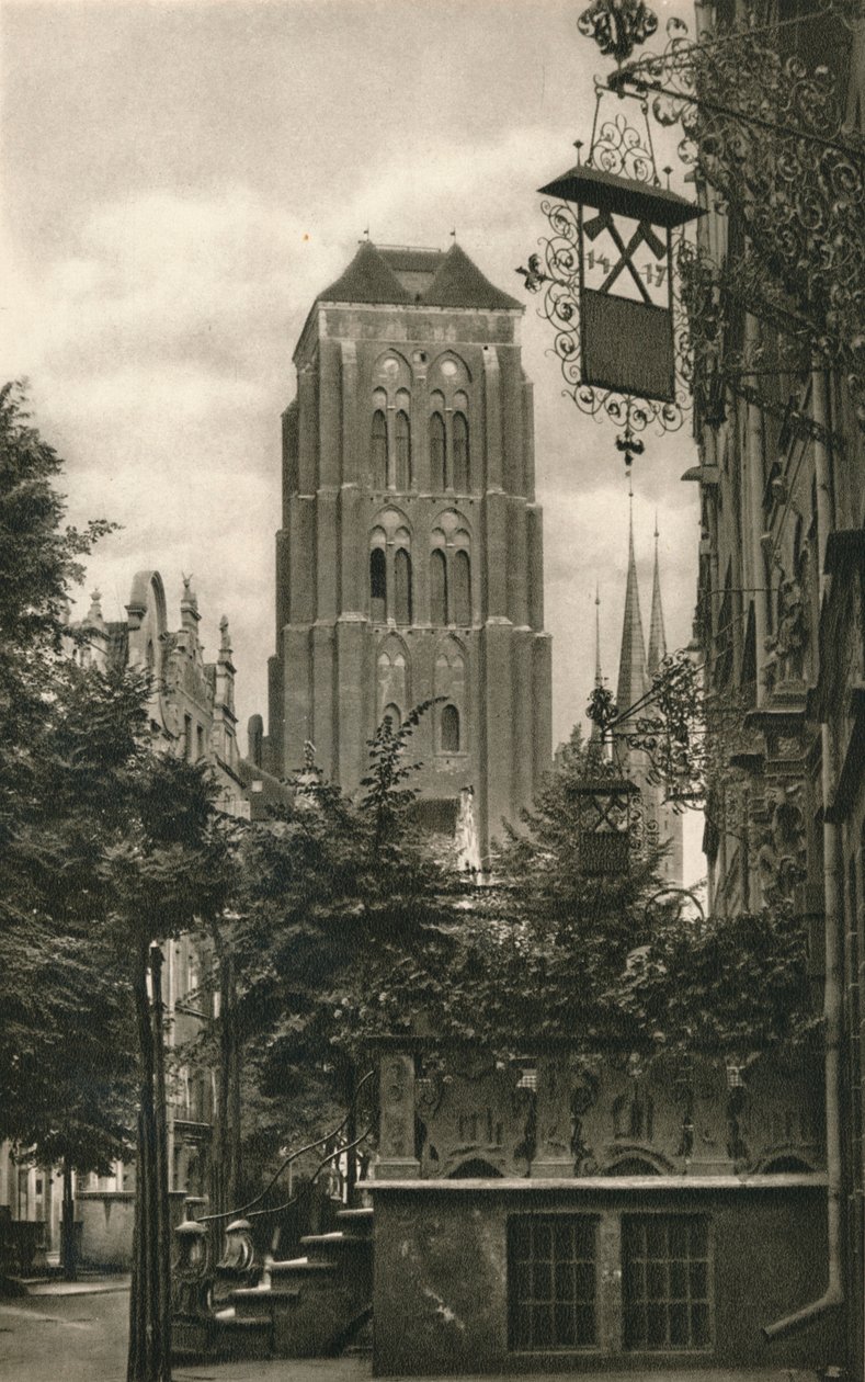 Gdańska. Jopengasse - Marienkirche, 1931 autorstwa Kurt Hielscher