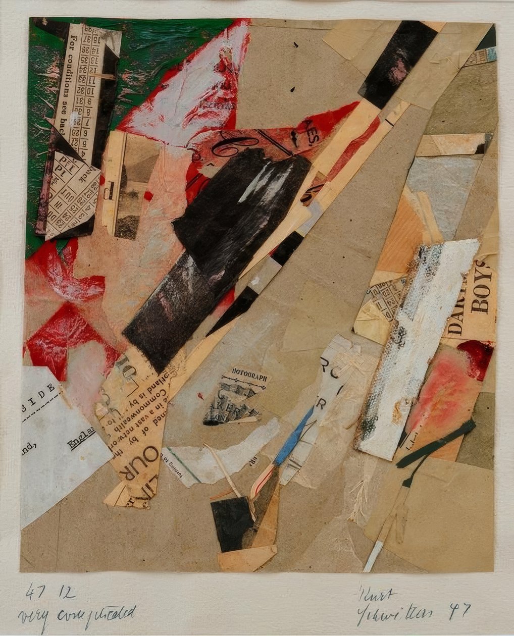 47 12 bardzo skomplikowane autorstwa Kurt Schwitters