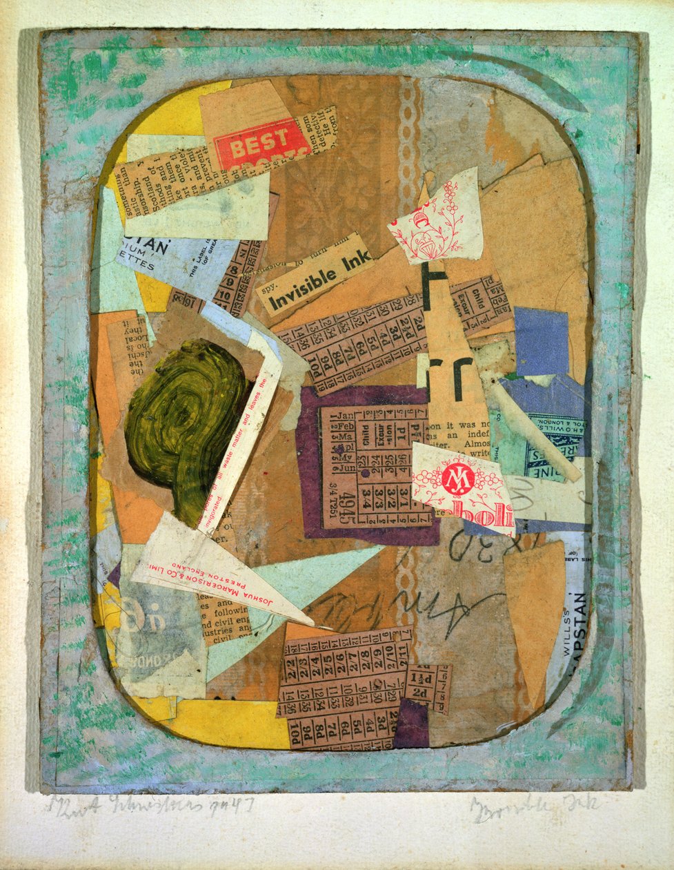 Niewidzialny atrament, 1947 autorstwa Kurt Schwitters