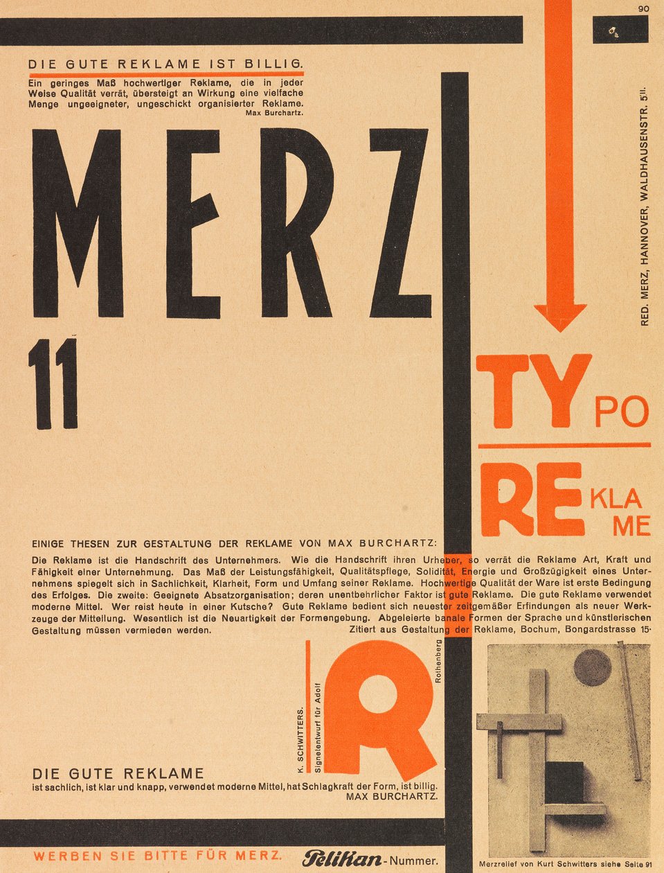 Merz 11. Typoreklame, 1924. autorstwa Kurt Schwitters