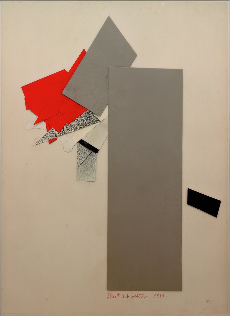 Bez tytułu (czerwony, szary, czarny) autorstwa Kurt Schwitters