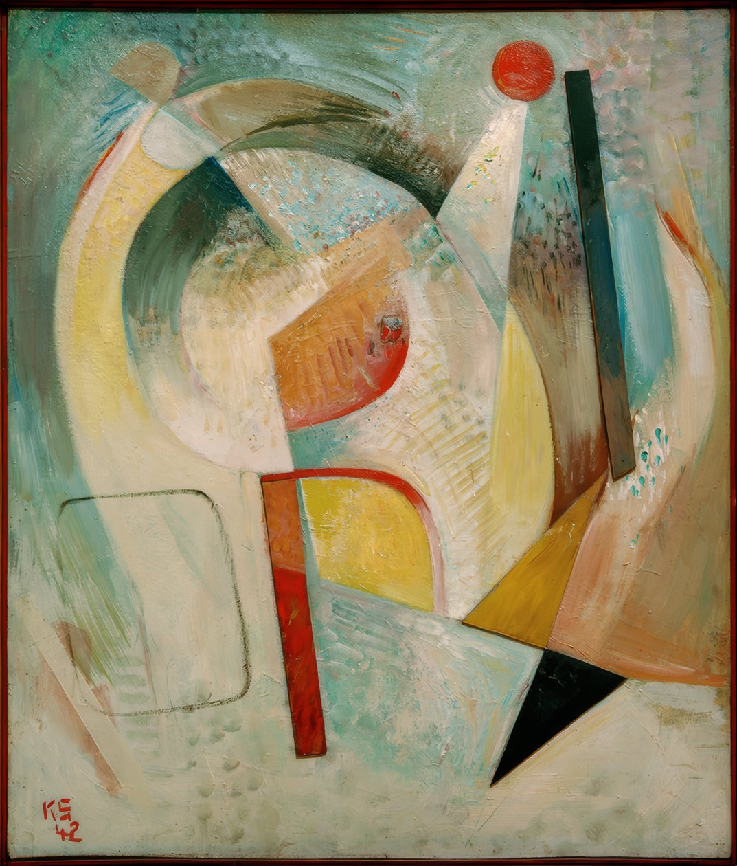 czerwone koło autorstwa Kurt Schwitters