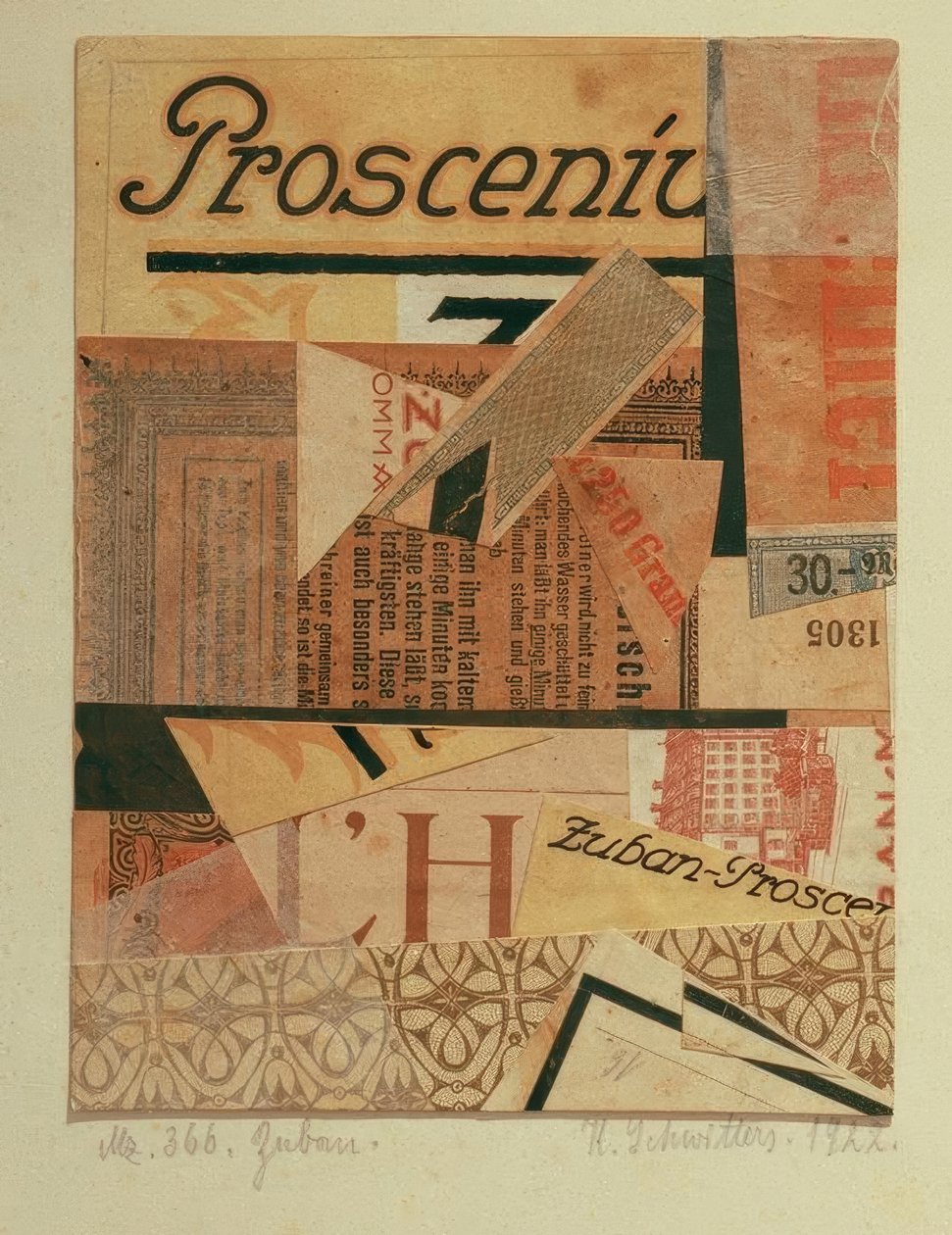 Zuban Merz 366 autorstwa Kurt Schwitters