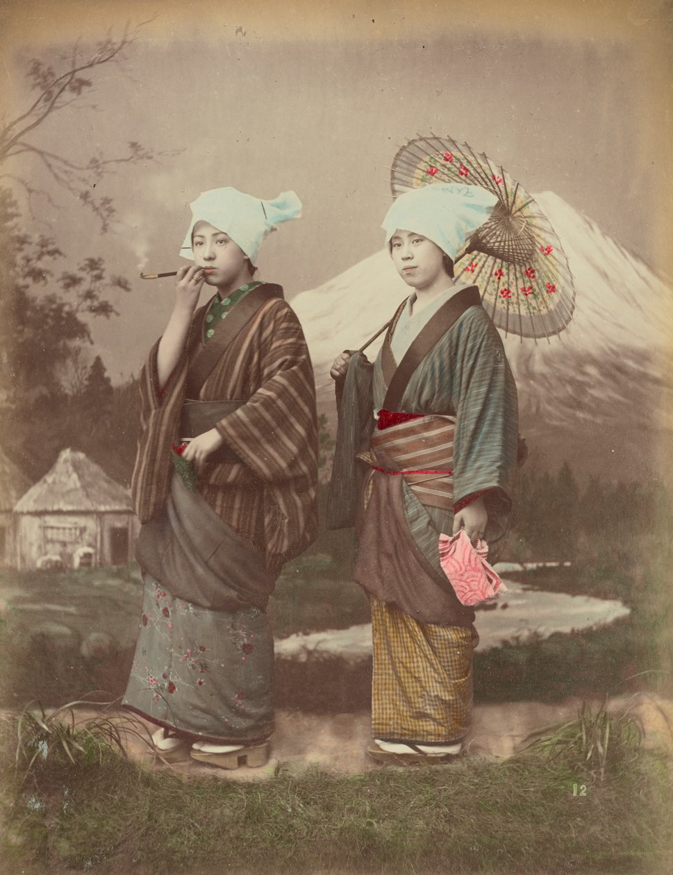 Japońscy podróżnicy, ok.1880 autorstwa Kusakabe Kimbei