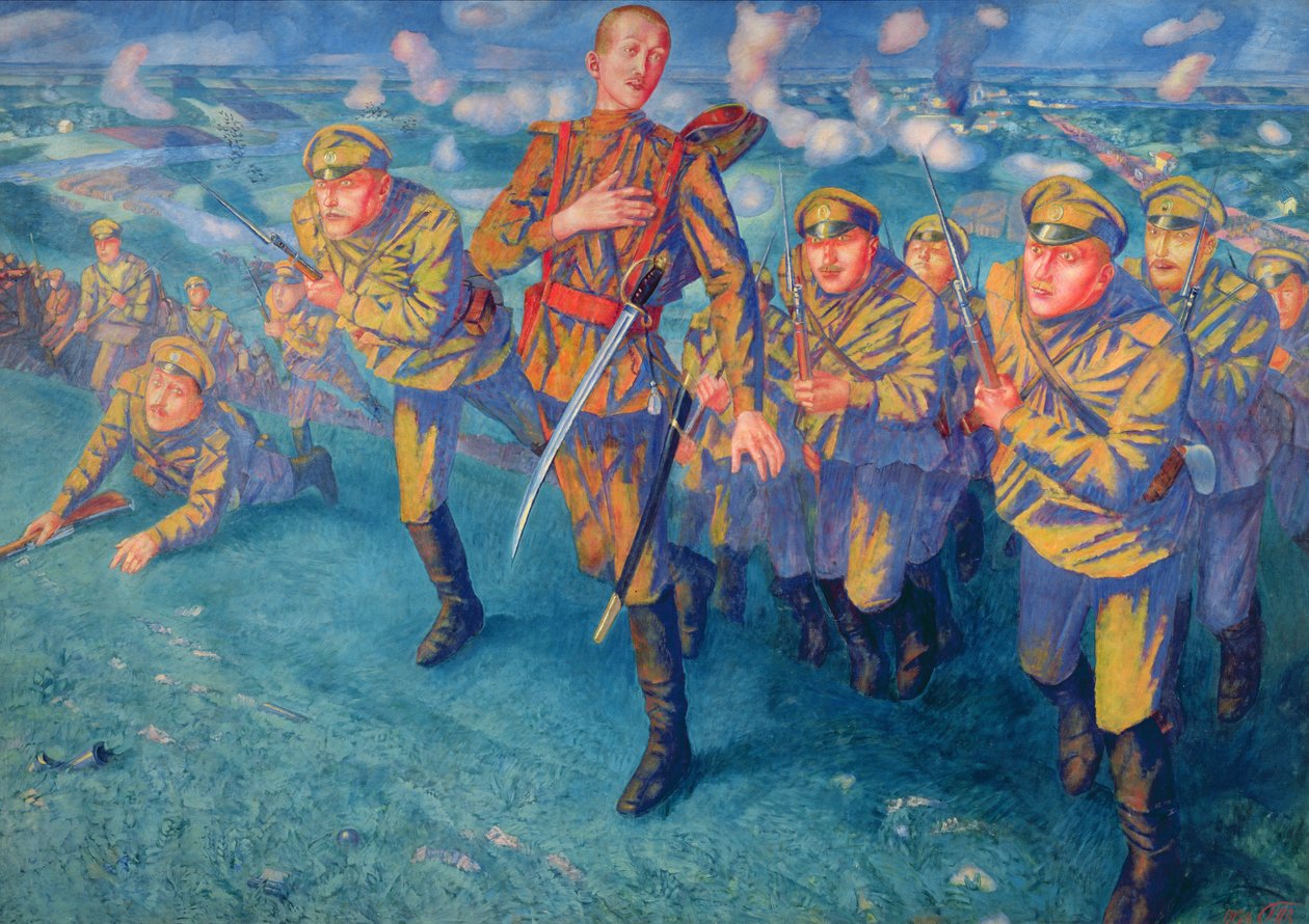 Na linii ognia, 1916 autorstwa Kuzma Sergeevich Petrov Vodkin