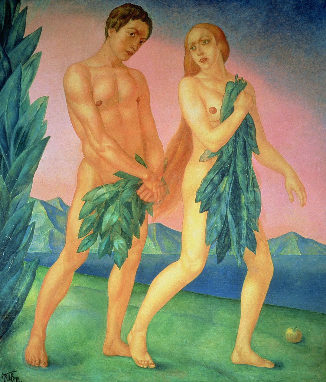 Wygnanie z raju, 1911 autorstwa Kuzma Sergeevich Petrov Vodkin