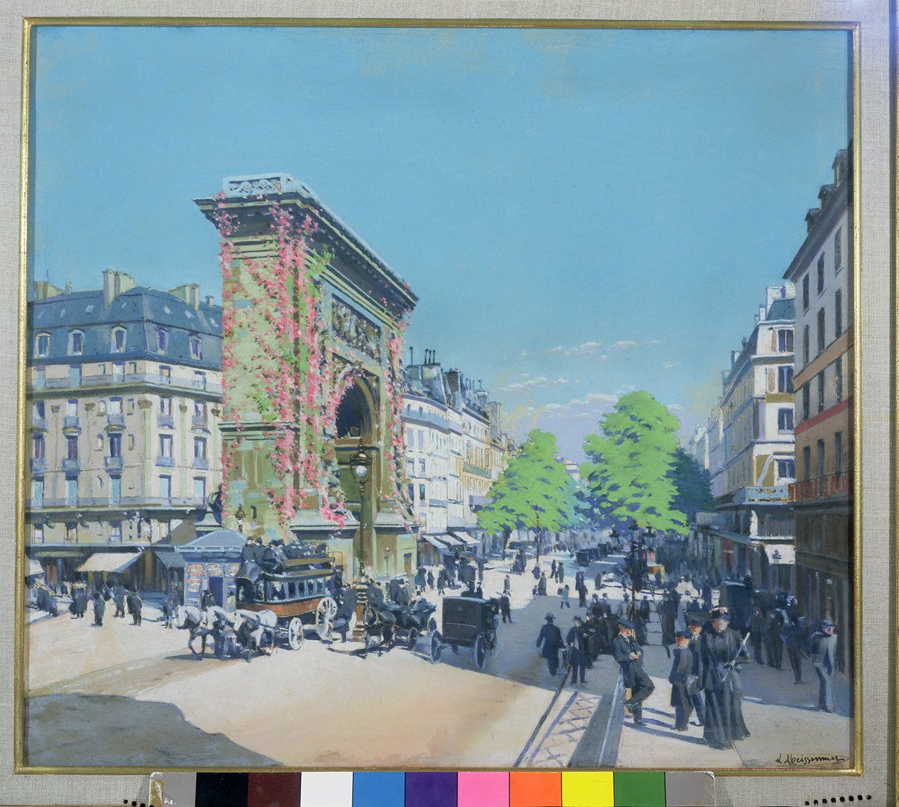 La Porte St. Denis, Paryż, 1880 autorstwa L. Abeissonier