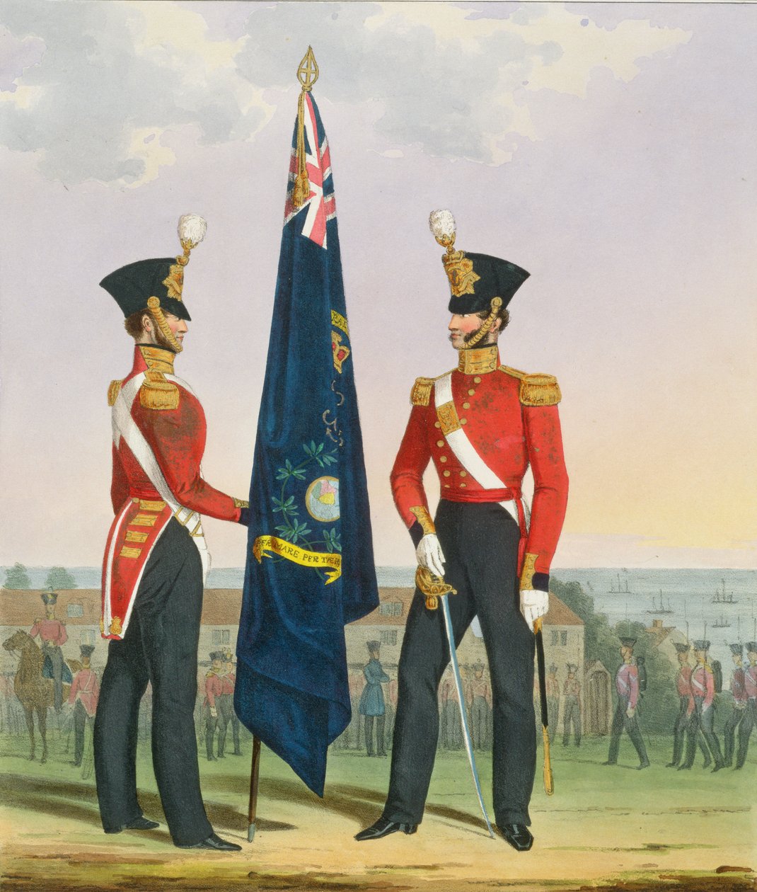 Royal Marines (subalterns) 2nd Lieutenant carrying Divisional Colours, tablica 15 z 