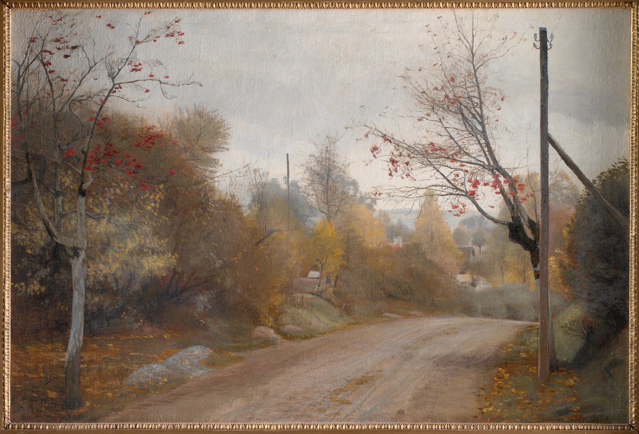 Droga w Mogenstrup w Zelandii. Jesień autorstwa Laurits Andersen Ring