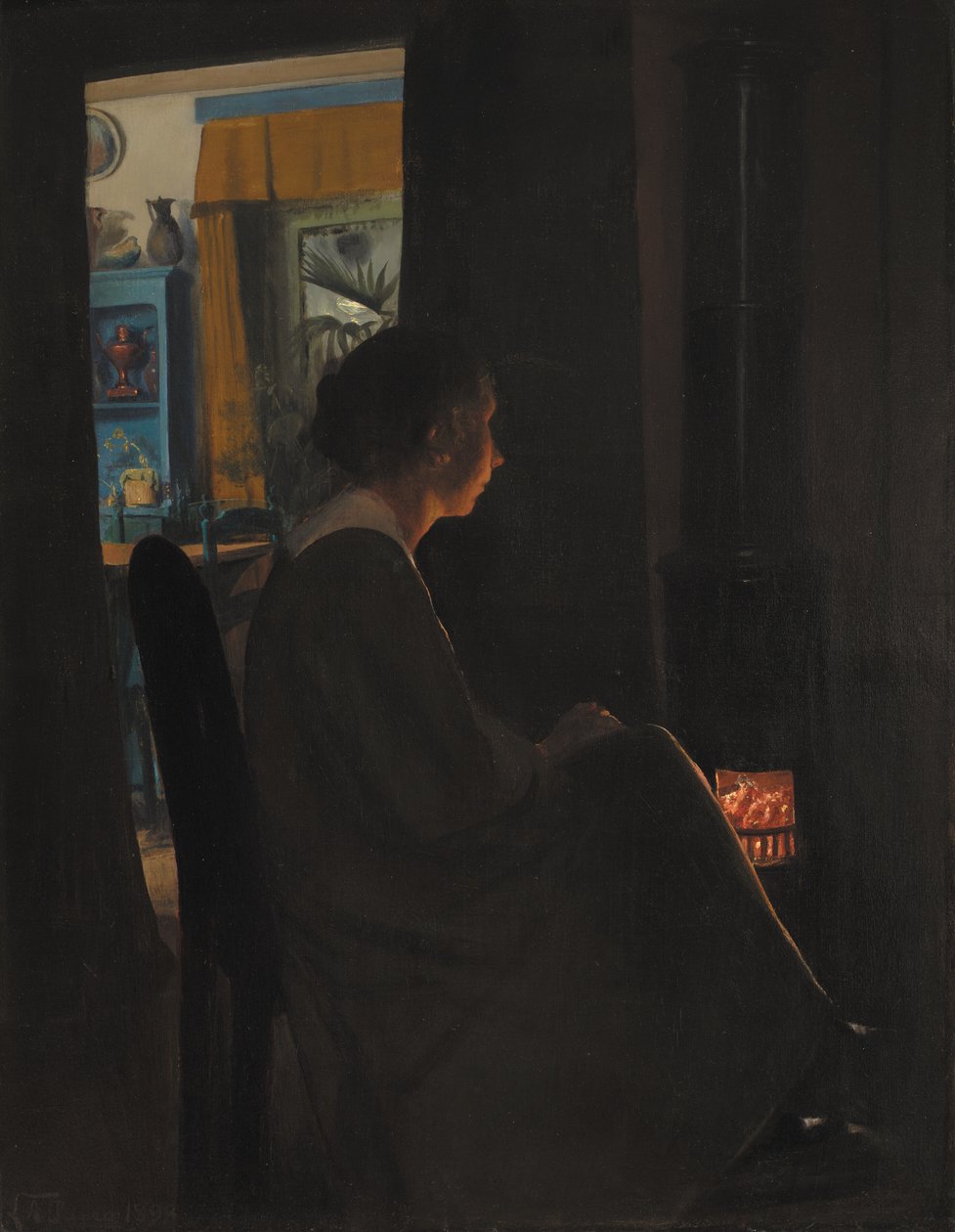 Zmierzch. Żona artysty autorstwa Laurits Andersen Ring