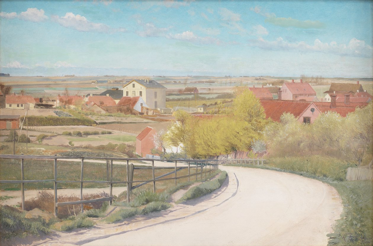 Widok z drogi w pobliżu Næstved, Zelandia autorstwa Laurits Andersen Ring
