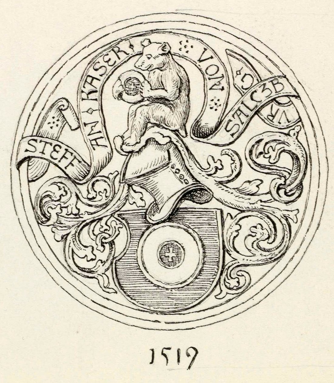 Herb naczynia do komunii z roku 1519 z kościoła w Kranjskiej Gorina autorstwa Ladislav Benesch
