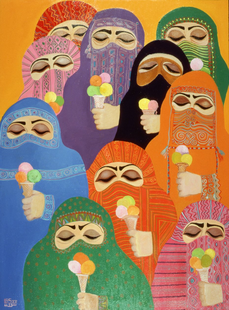 Niemożliwy sen, 1988 (akryl na płycie) autorstwa Laila Shawa