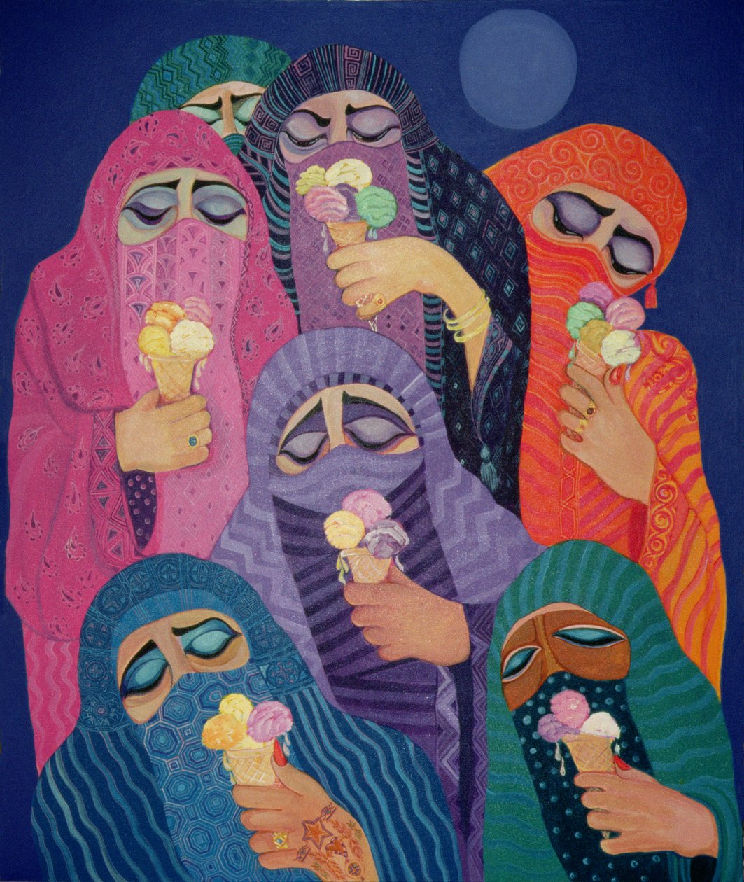 Sen niemożliwy, 1989 (akryl na płótnie) autorstwa Laila Shawa