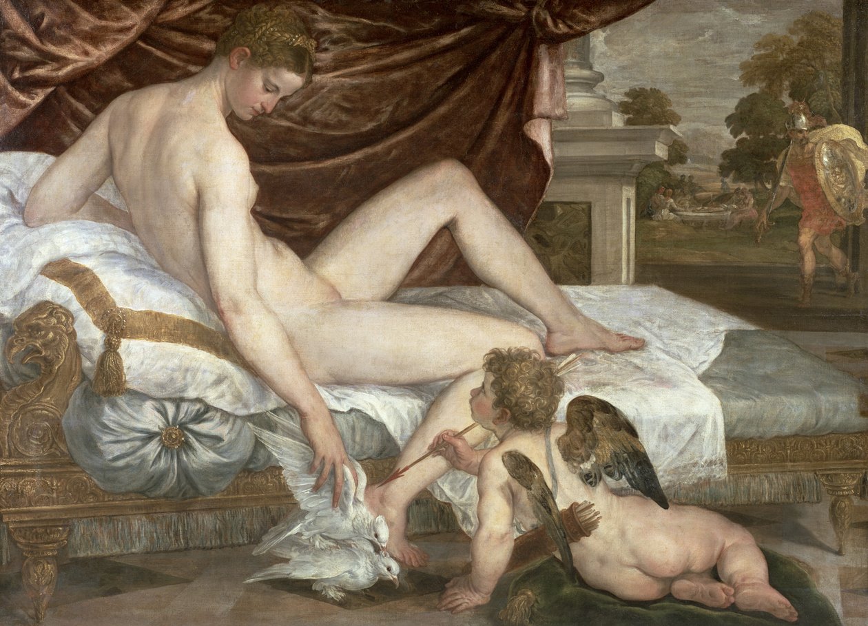 Wenus i Kupidyn, c.1555 autorstwa Lambert Sustris