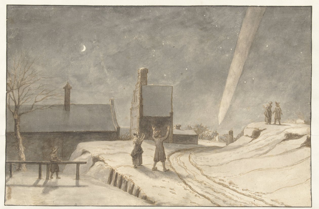 Gwiazda ogonowa nad Alkmaar, 1681 autorstwa Lambert Doomer