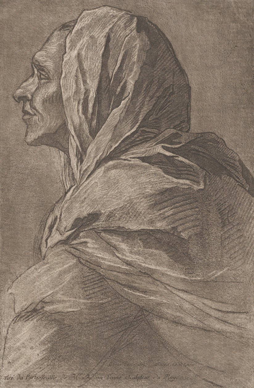 Głowa kobiety, ca. 1758. autorstwa Lambert Sigisbert Adam