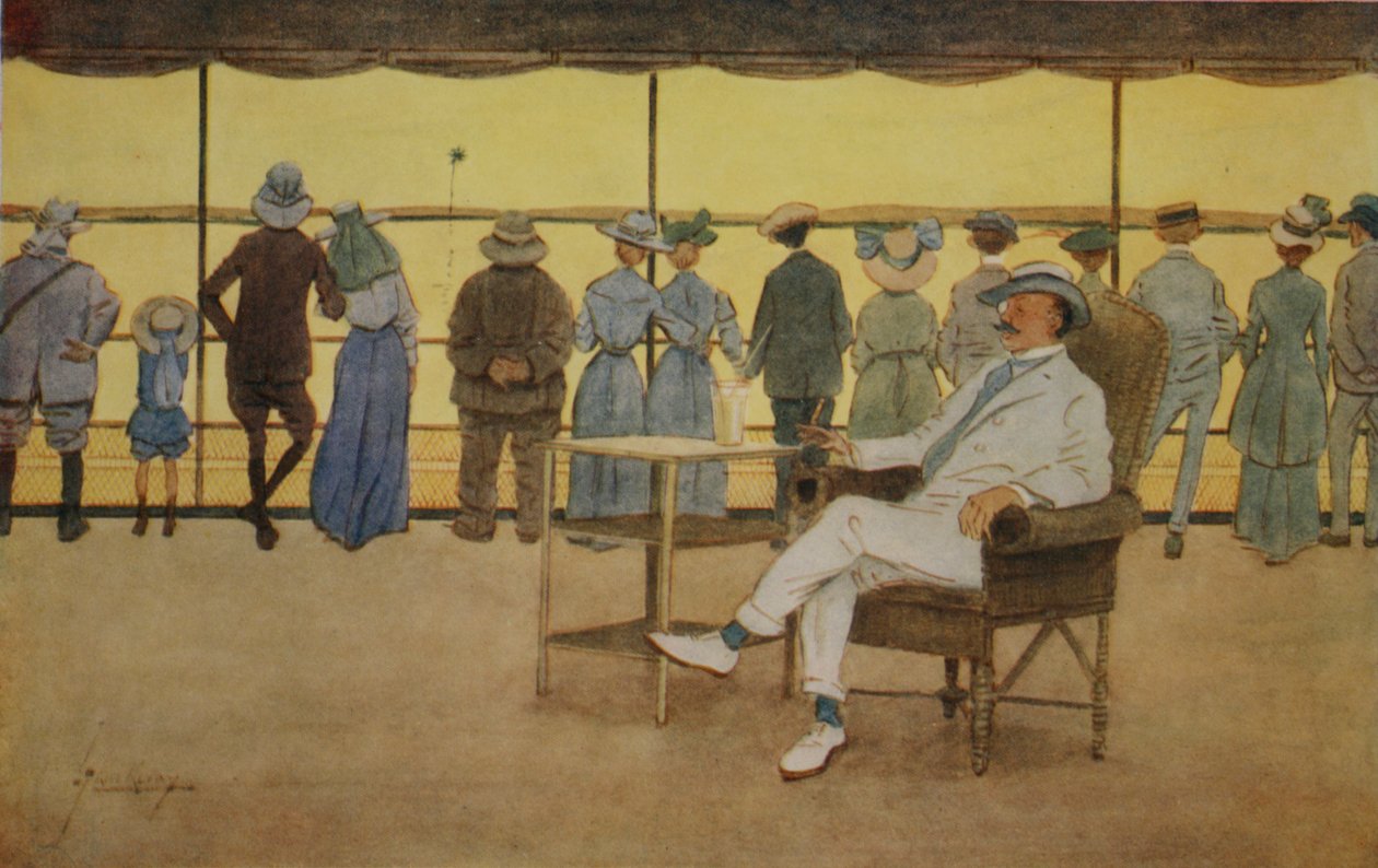 Czciciele słońca, z „Jasnej strony Egiptu”, 1908 autorstwa Lance Thackeray