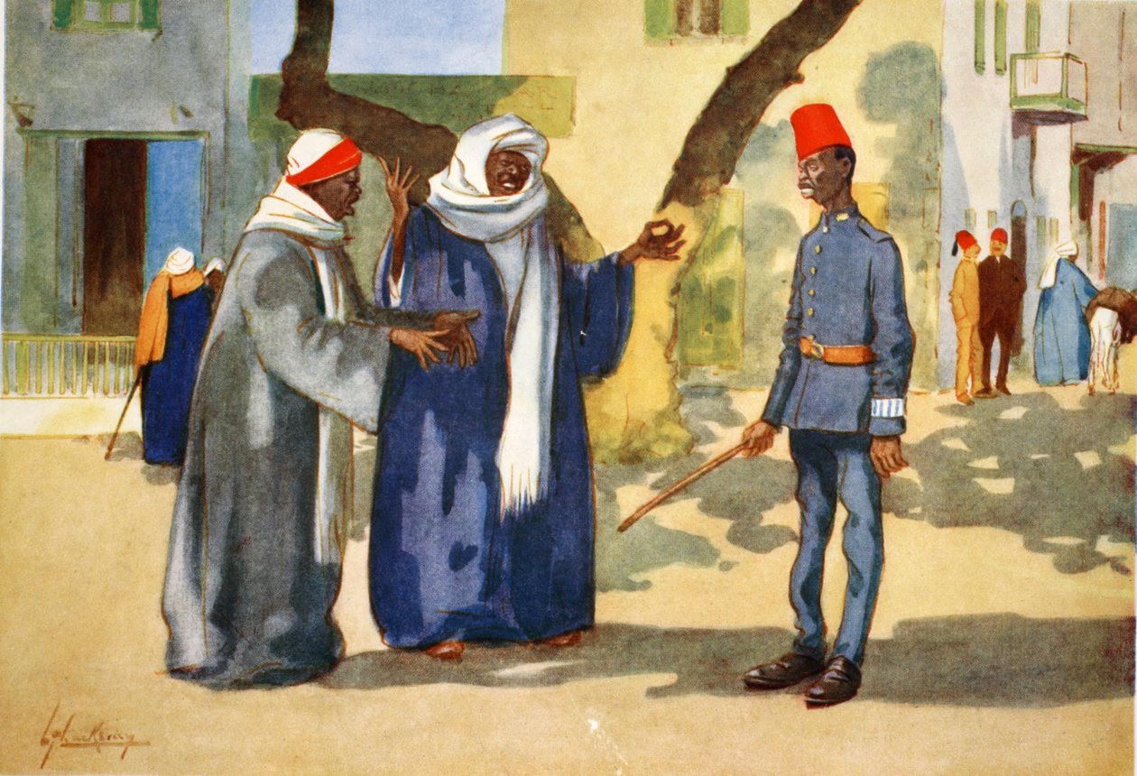 Rozjemca, z „Jasnej strony Egiptu”, 1908 autorstwa Lance Thackeray