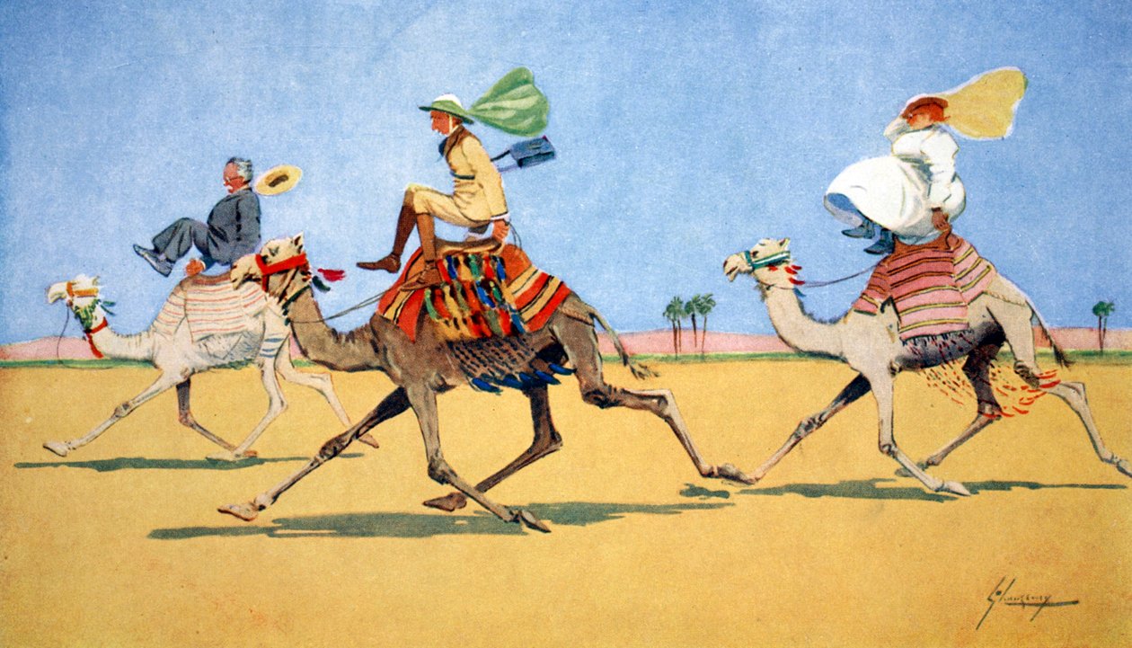 „Puchar i piłka – ulubiona gra wielbłąda”, 1908. autorstwa Lance Thackeray