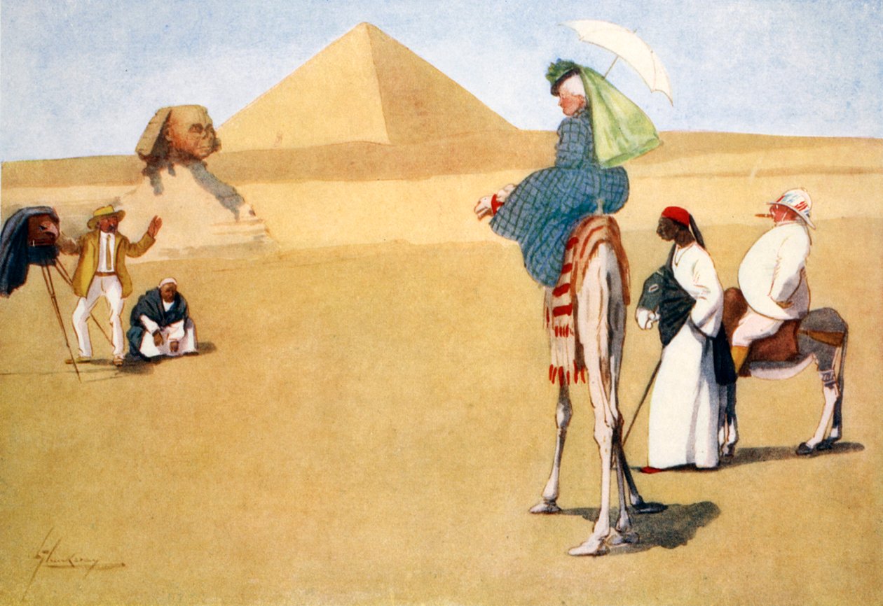 „Pozowanie przy piramidach”, 1908. autorstwa Lance Thackeray