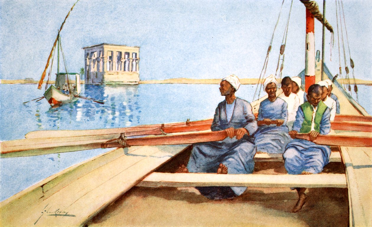 „Do Philae w Felucca”, 1908. autorstwa Lance Thackeray