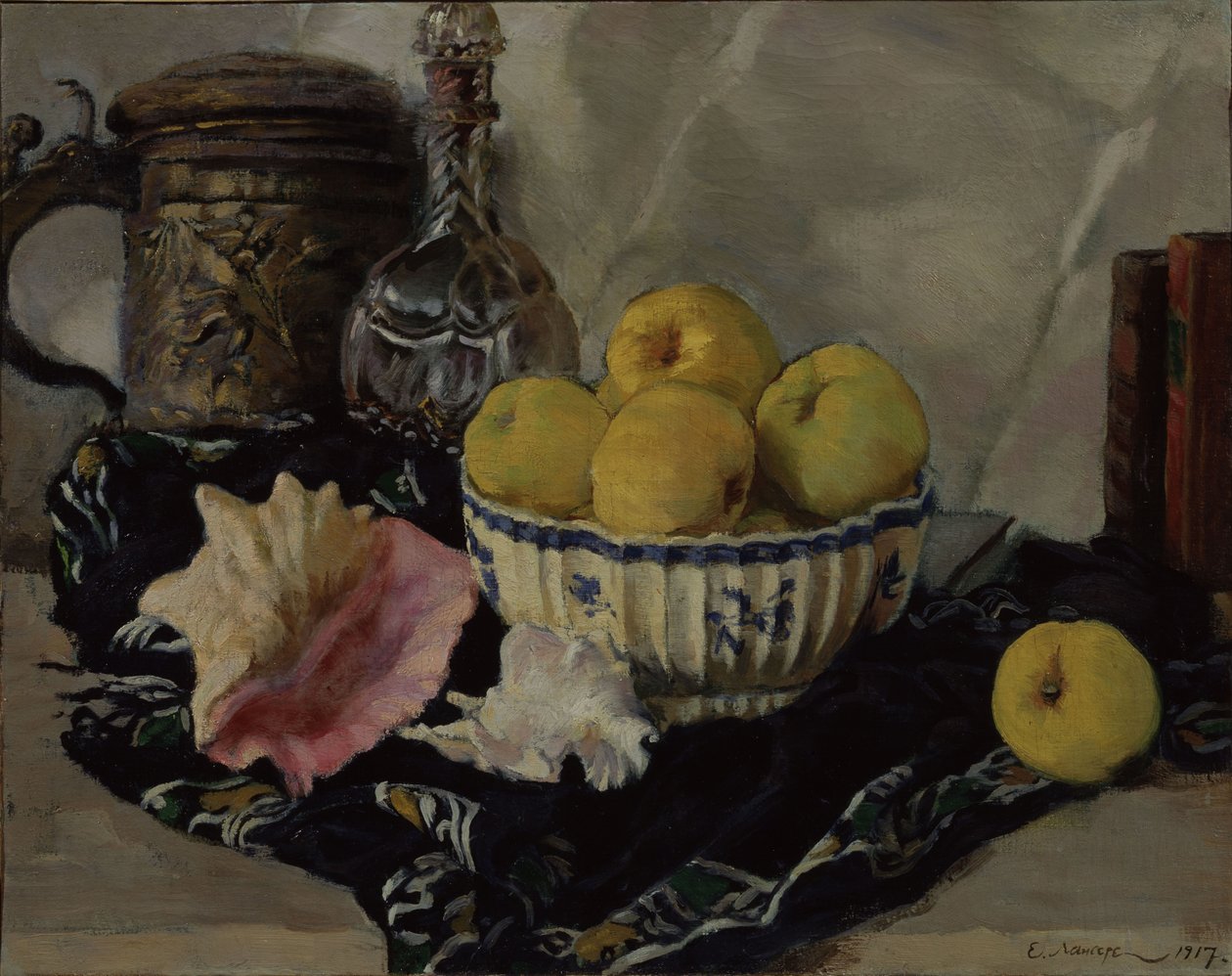 Martwa natura. Muszla i jabłka, 1917 autorstwa Lanceray