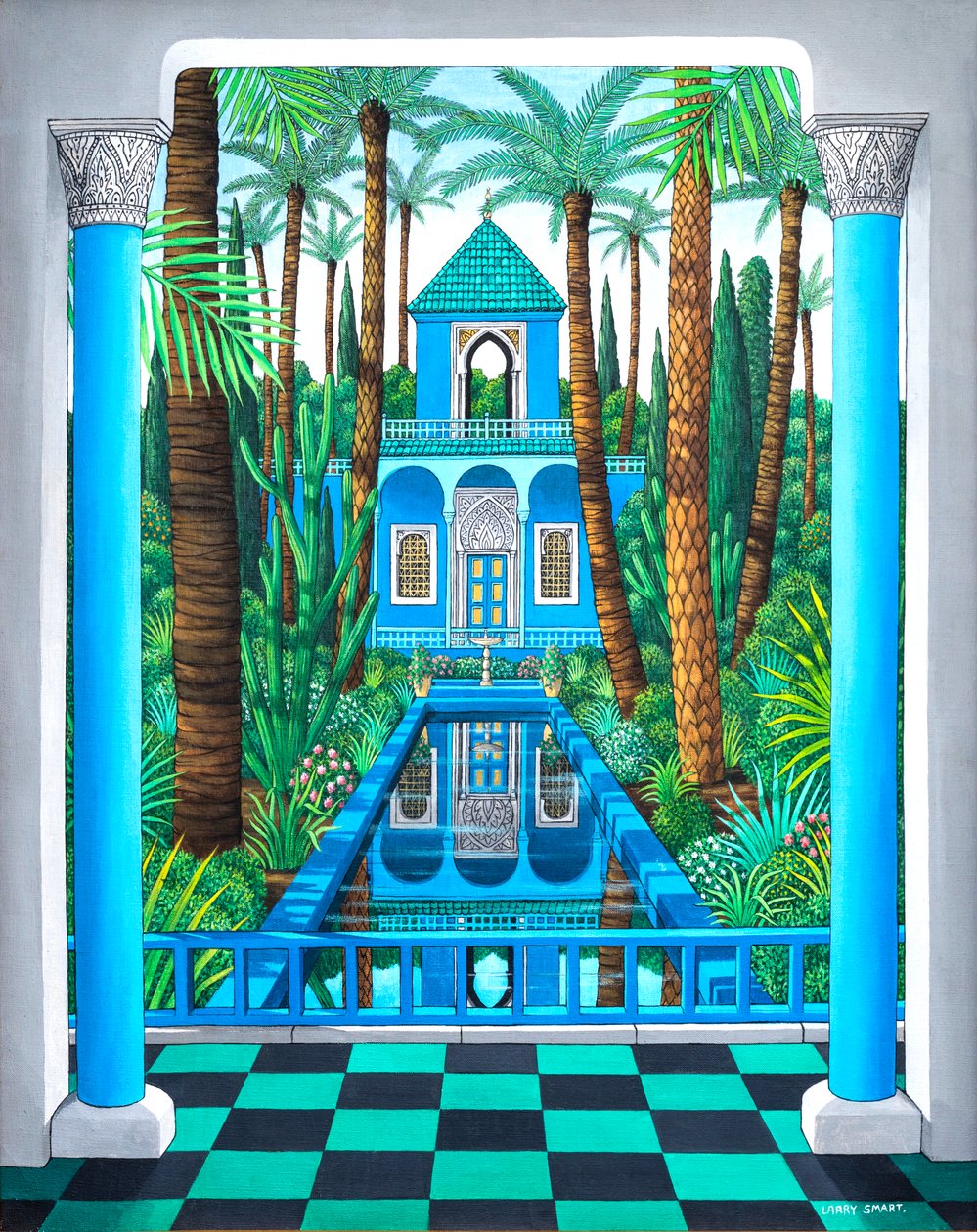 Marjorelle Reflections, 1998 (akryl) autorstwa Larry Smart