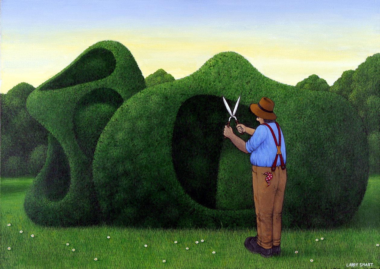 Moore Topiary (akryl na lnie) autorstwa Larry Smart