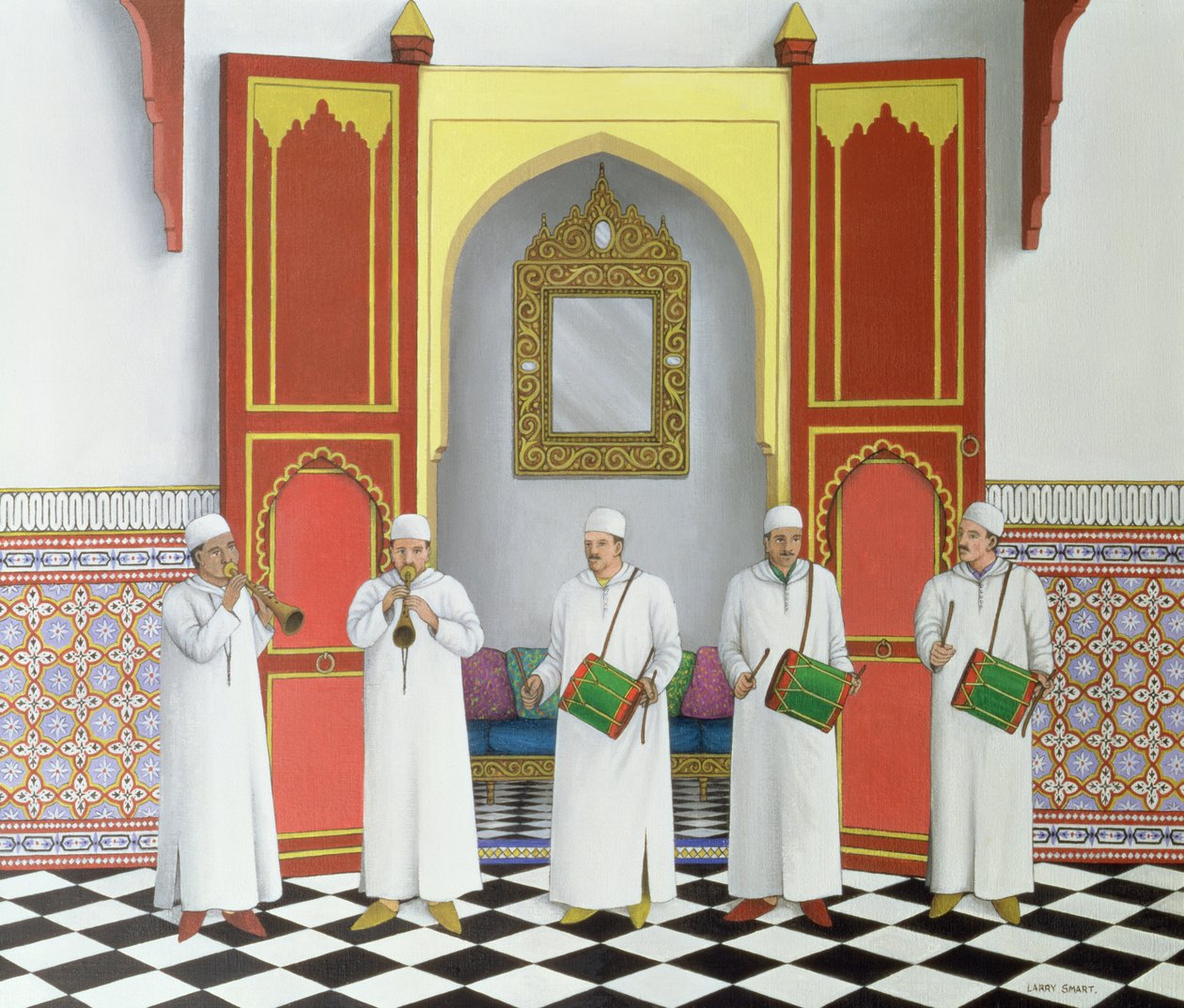 Wezwanie duchów, 1992 (akryl na płótnie) autorstwa Larry Smart