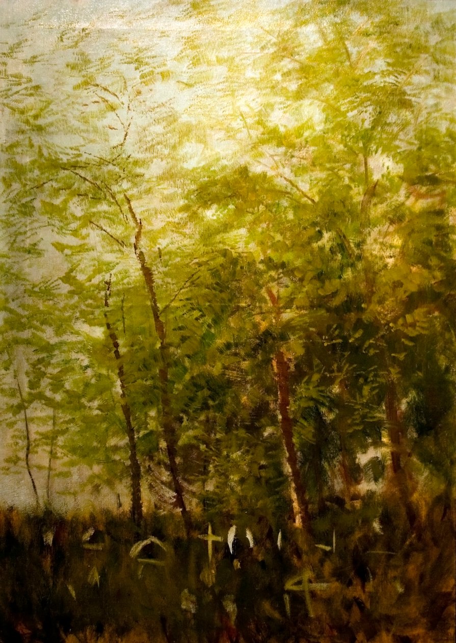 Erdoszele sirkeresztekkelnangielski: Fringe_of_Forest_with_Crossesn autorstwa Laszlo Mednyanszky