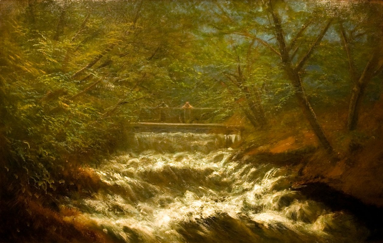 Zugo patak hiddalnangielski: Brawling_Brook_with_Bridgen autorstwa Laszlo Mednyanszky