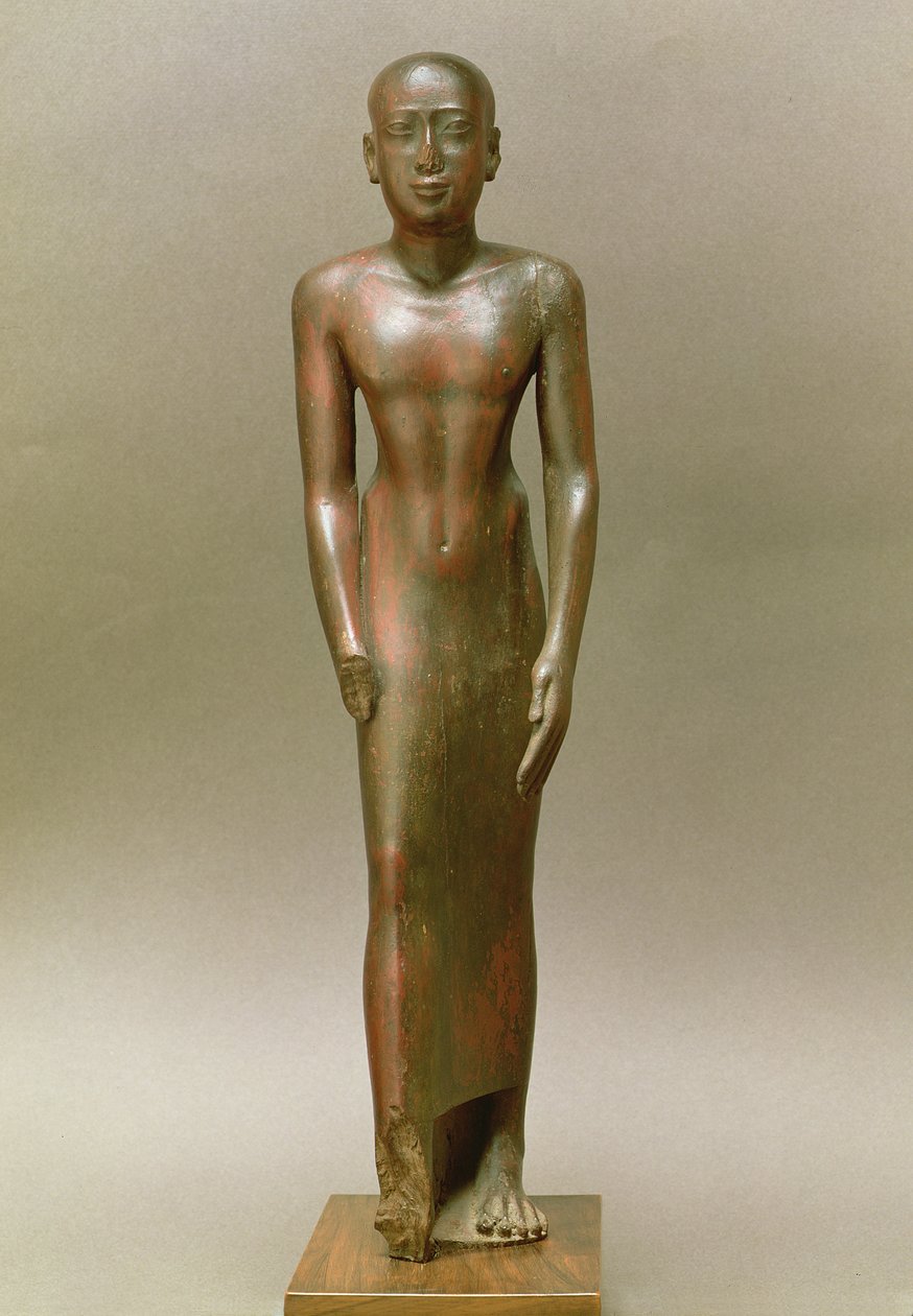 Posąg stojącego mężczyzny (drewno karobowe) autorstwa Late Period Egyptian