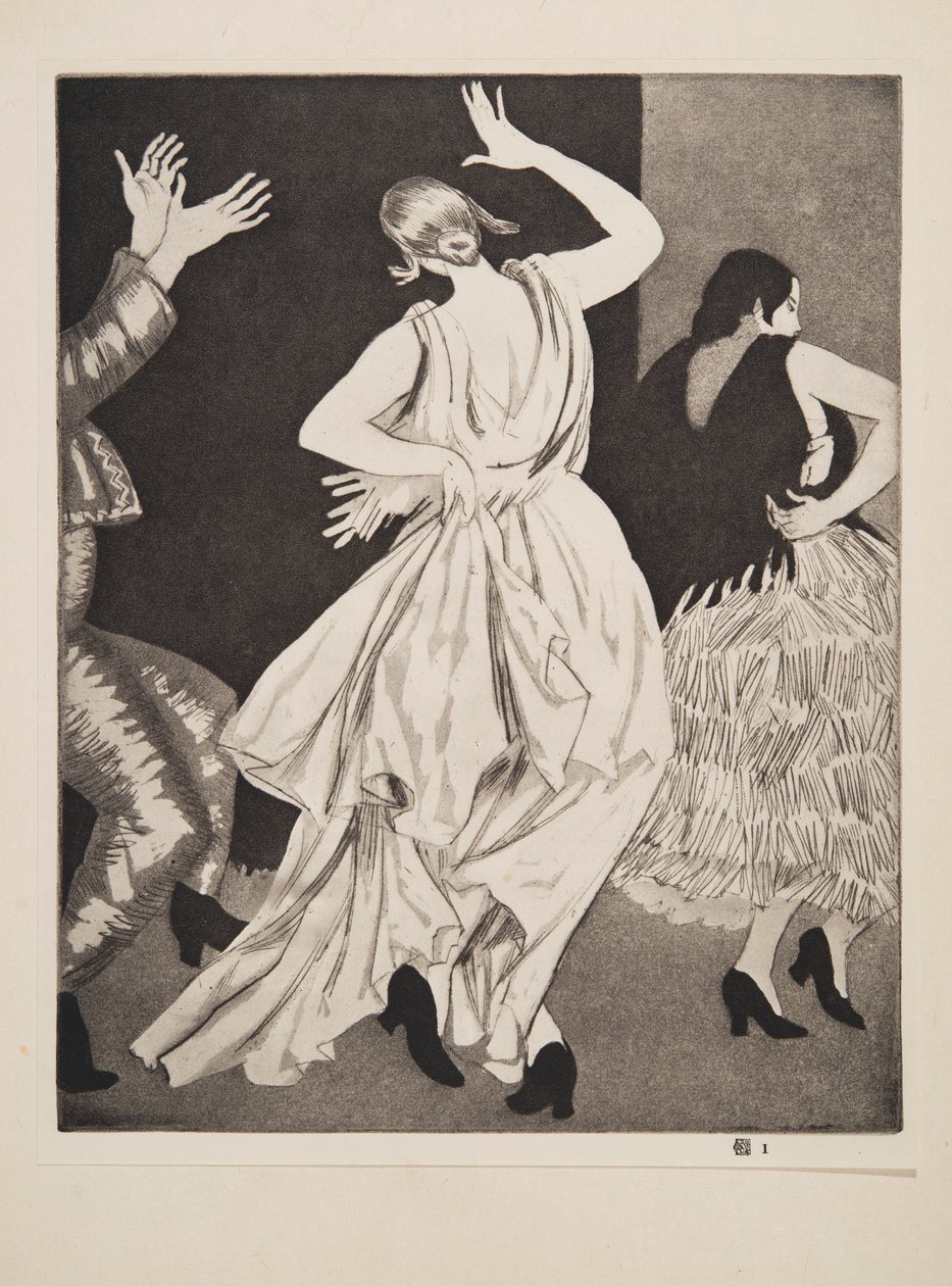 Hiszpańska tancerka nr 1, wyd. 1923. autorstwa Laura Knight
