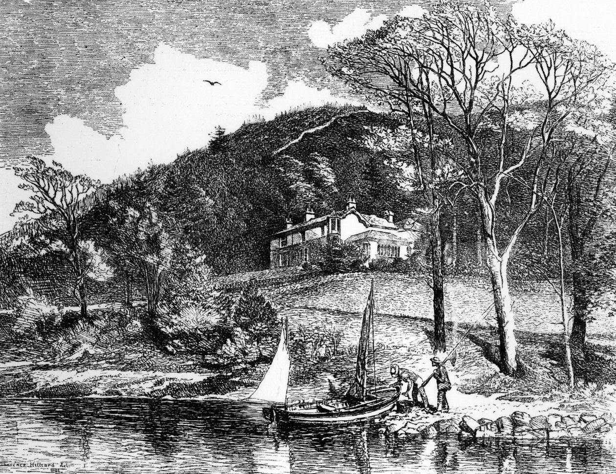 Dom pana Ruskina, Brantwood, 1881 r. autorstwa Laurence J. Hilliard