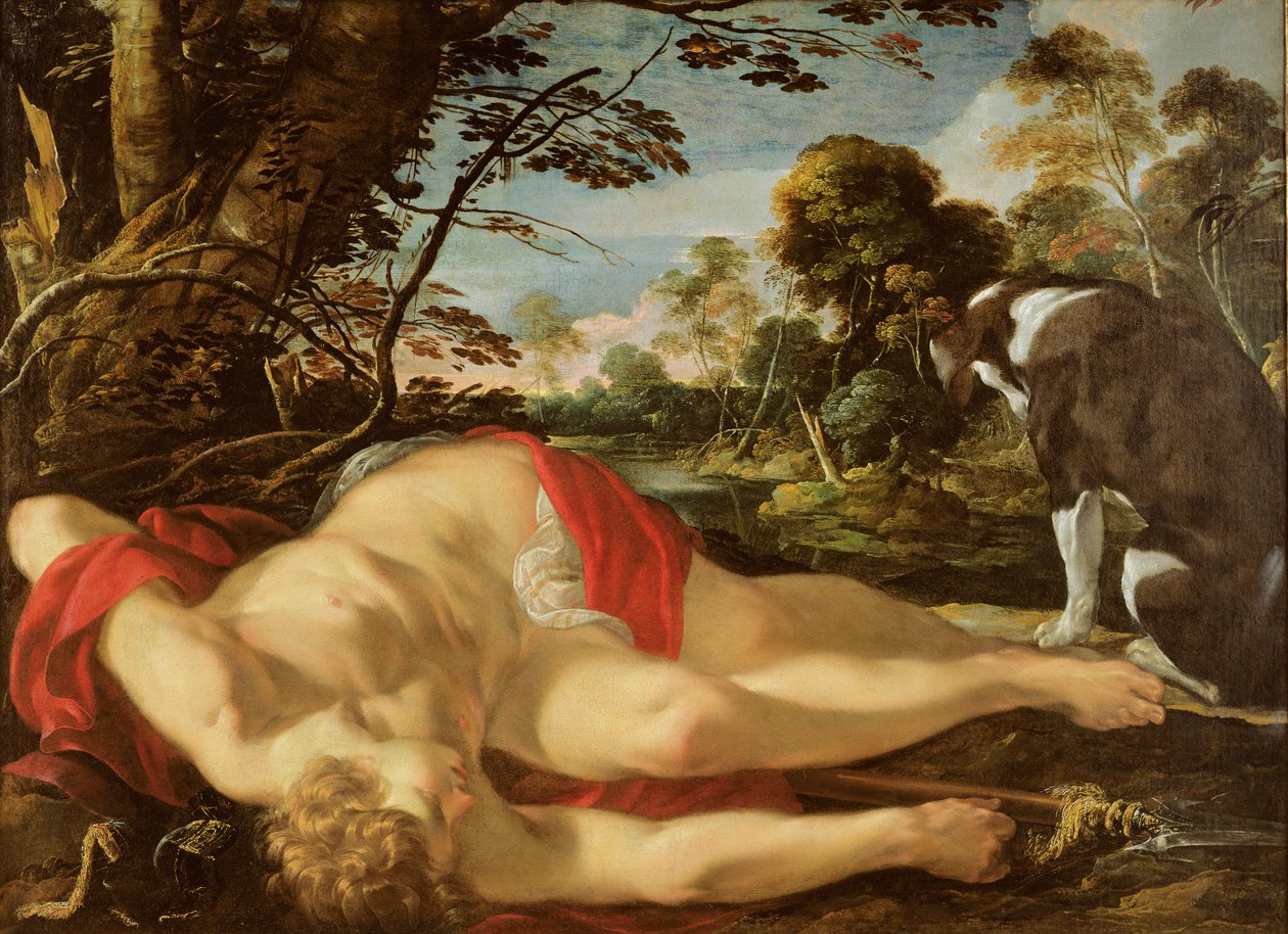 Martwy Adonis, ok. 1624-28 autorstwa Laurent de la Hyre