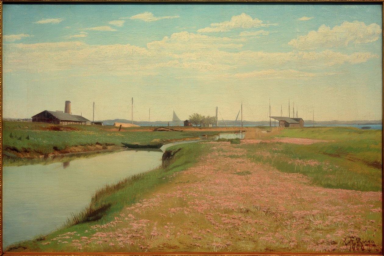 Kanał i port w Fredriksvaerk autorstwa Laurits Andersen Ring