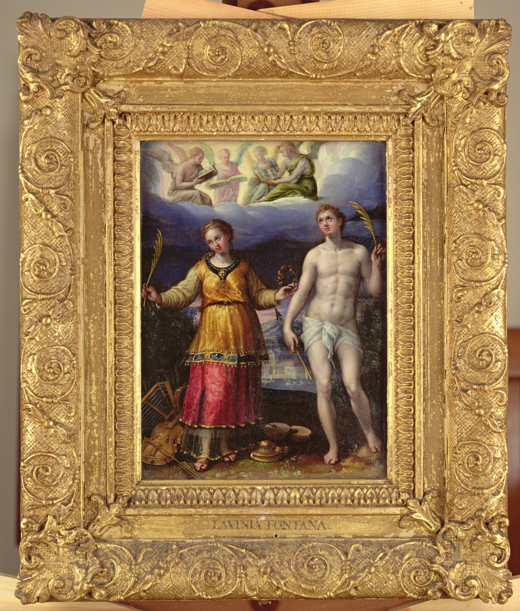 Św.Sebastian i Św.Cecylia (olej na miedzi) autorstwa Lavinia Fontana
