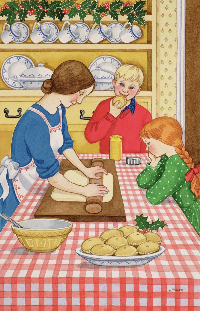 Robienie Mince Pies (wc na papierze) autorstwa Lavinia Hamer