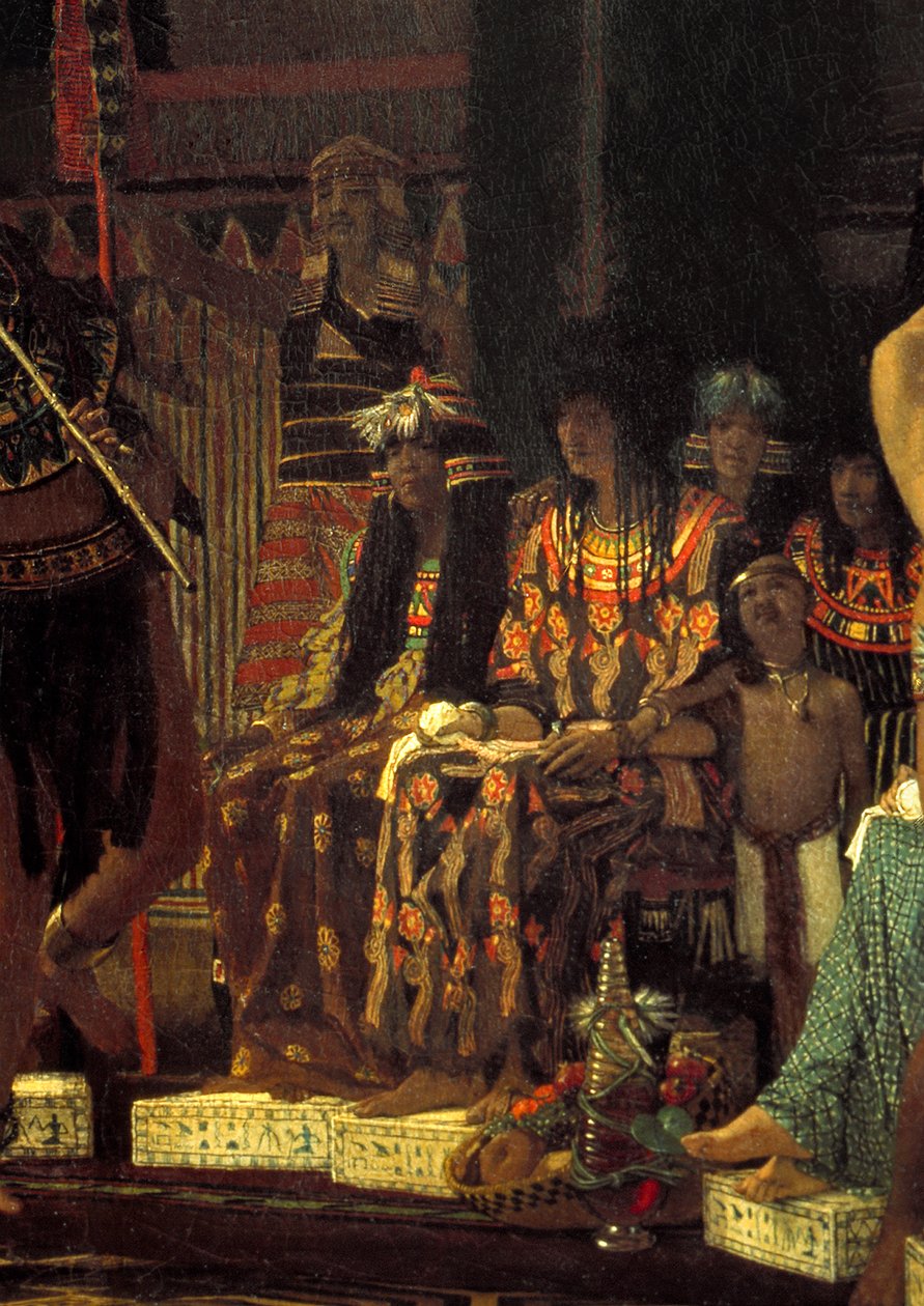 Rozrywka w starożytnym Egipcie, 3000 lat temu, 1863 olej na płótnie, fragment 408302 autorstwa Lawrence Alma Tadema